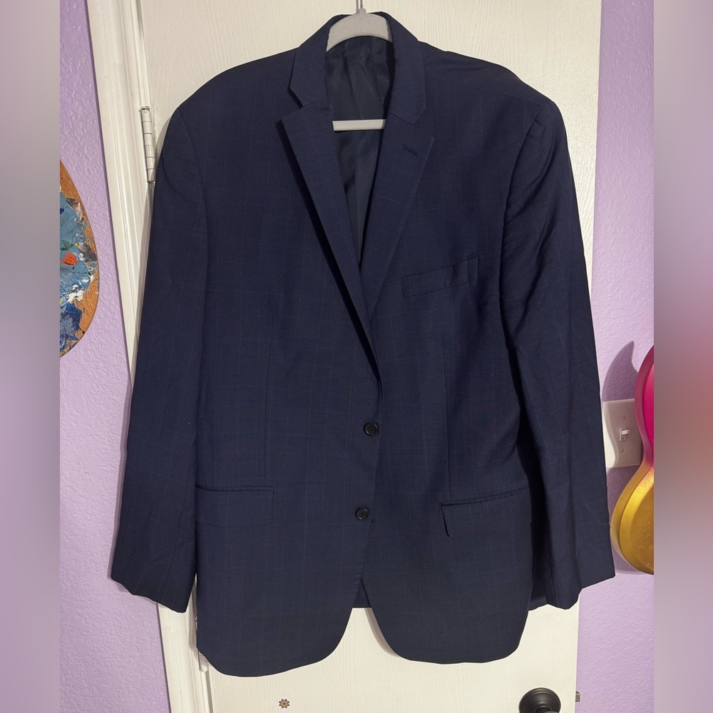 MICHAEL Michael Kors Navy Sport Coat 46 L